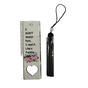NWT Women's Humor Gift Bookmark Tassel I don't watch orn, I read it Like a Lady